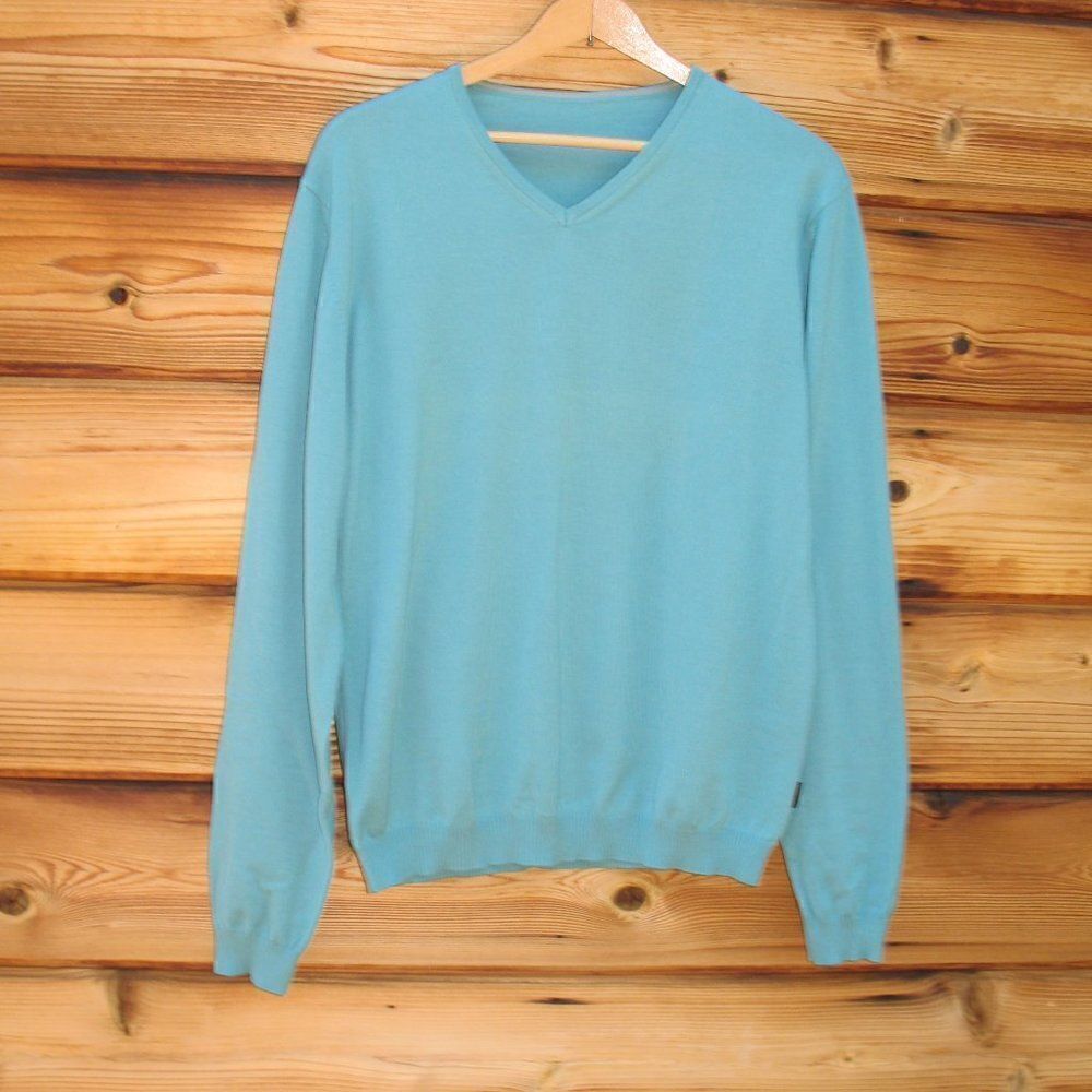 Hugo Boss Mens Green Cotton Sweater Pullover Sweater